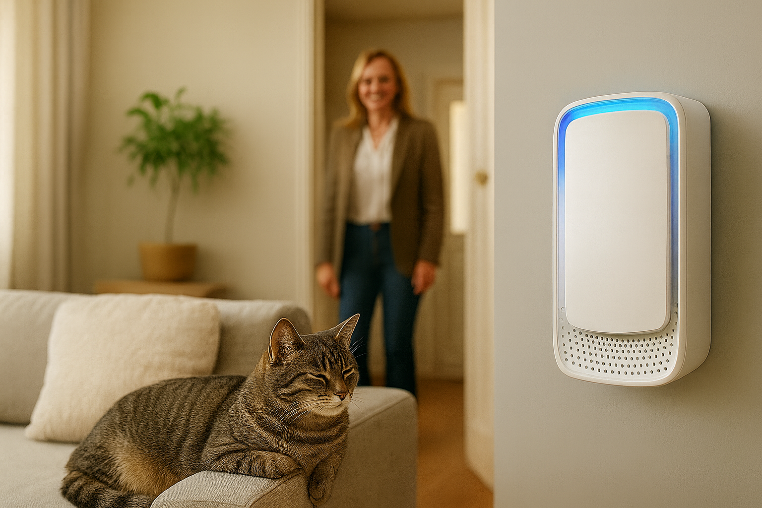 plug in negative ion air purifier for cat pee odor, pet dander, smoke and, allergens